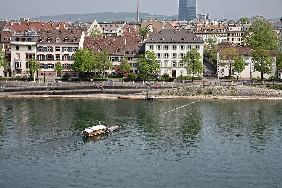 00 3057 Basel (Schweiz) Münsterfähre, Oberer Rheinweg