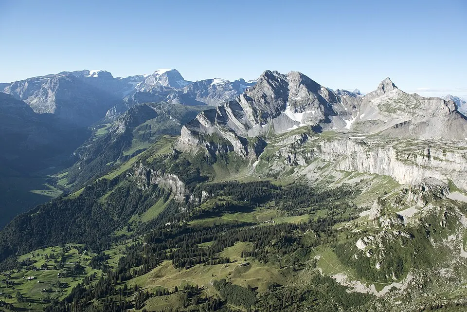 Hoch über Braunwald mit Blick auf den Tödi, Glarus Süd, Kanton Glarus