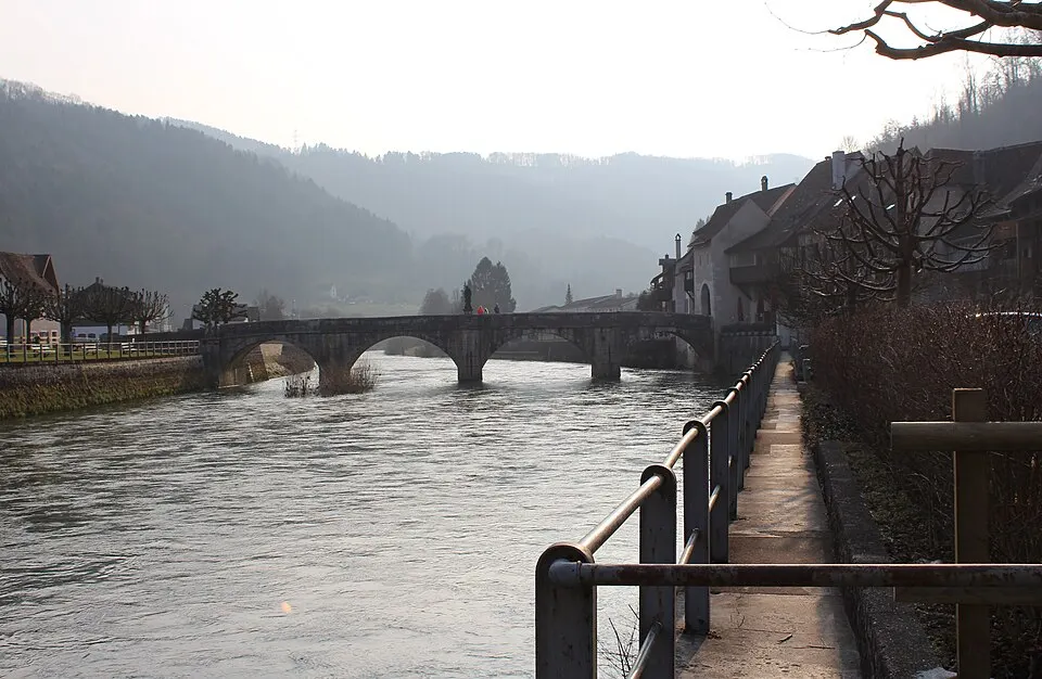 The Doubs River at St. Ursanne, Switzerland