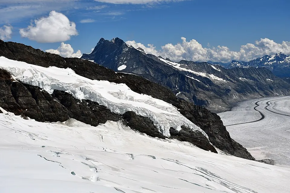 Fiescher Glacier — Fiescher Gabelhorn, Grosses Wannenhorn, Chamm, Glacier d'Aletsch