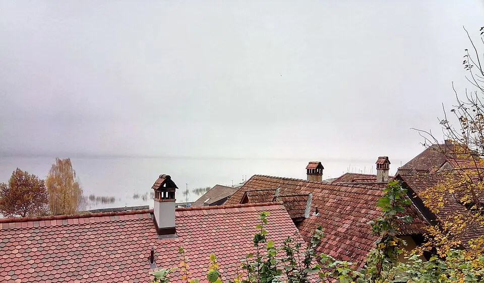 Lake Murten seen from the Rathaus