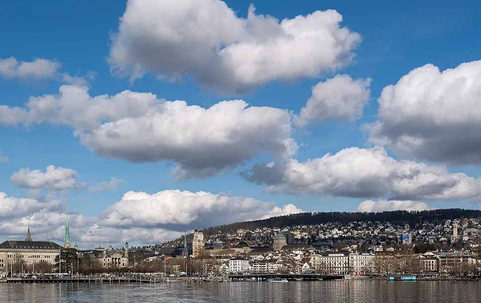 Bürkliplatz and Quaibrücke seen from Lake Zurich, Zurich, Switzerland julesvernex2