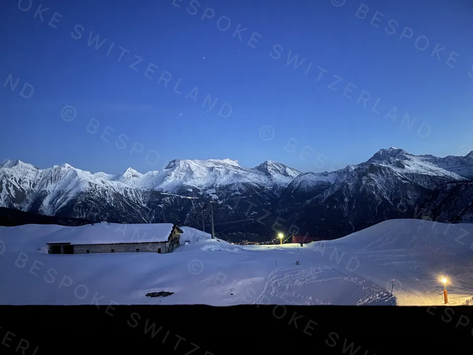 Aletsch Arena — Blue hour over Riederalp