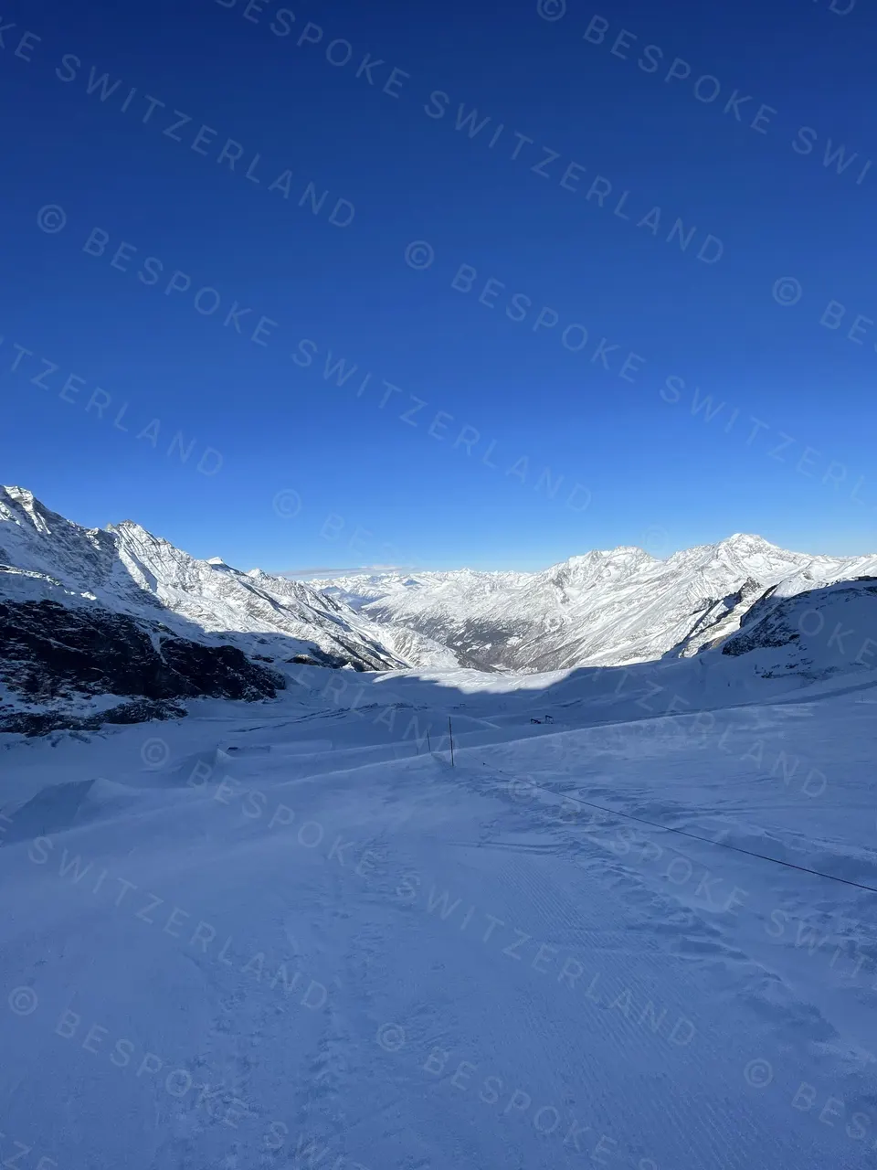 The Fee Glacier basin in winter light
