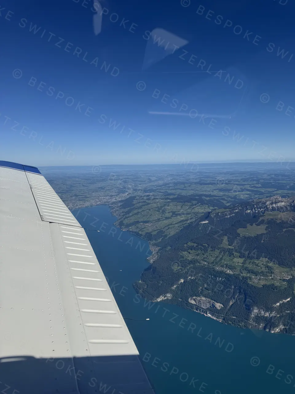 Lake Thun and Interlaken from a small plane