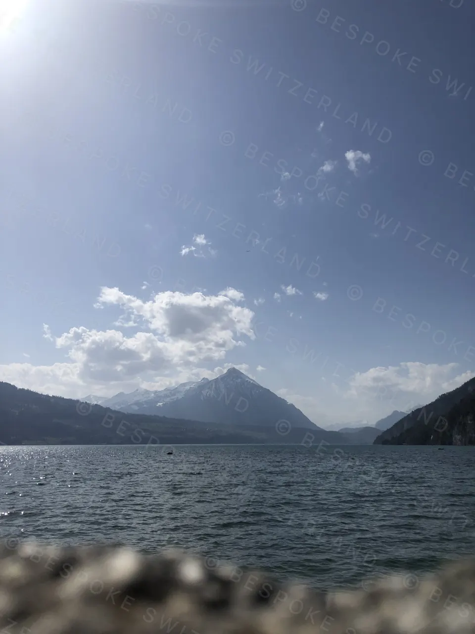 Looking across Lake Thun towards the Niesen