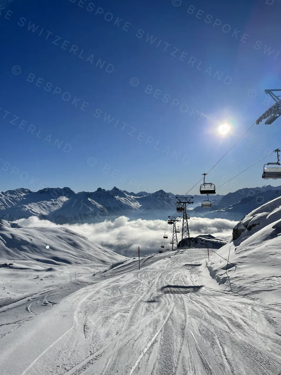 Piz Nair funicular and cable car — Chairlift towards Piz Nair