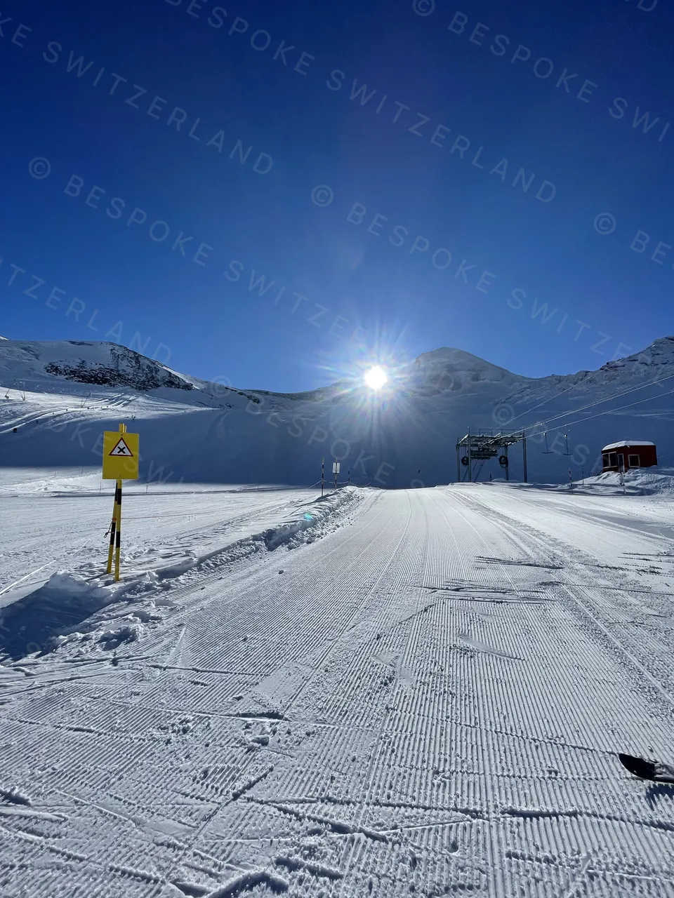 Morning on the pistes above Saas-Fee