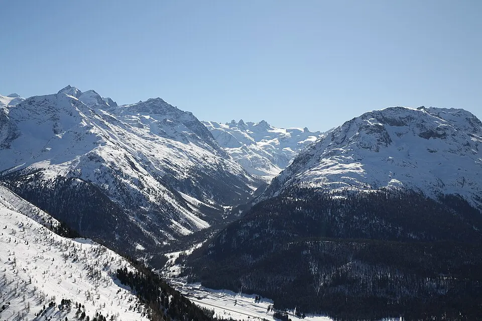 Piz Morteratsch — Piz Bernina, Morteratsch, Mezdi from Muottas Muragl